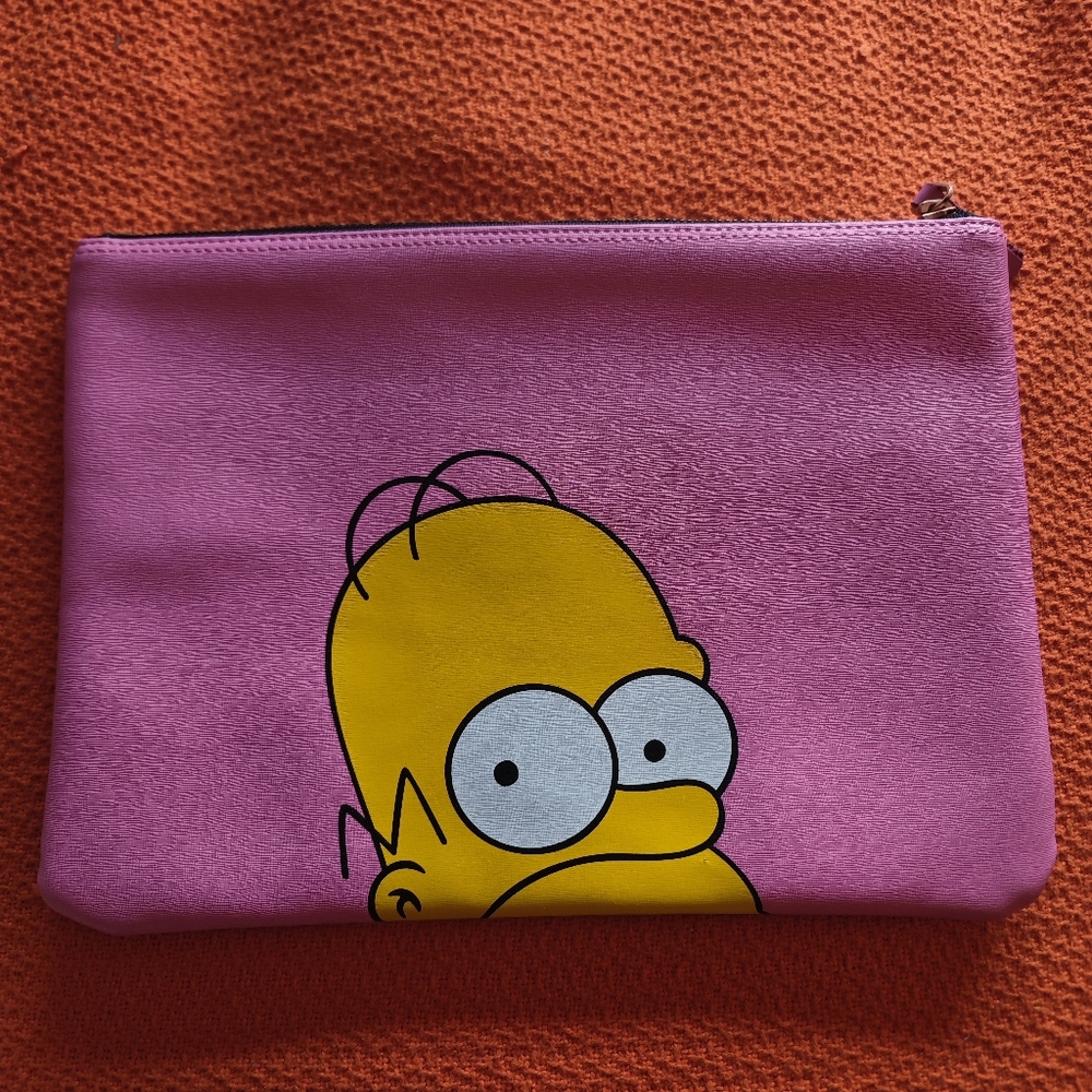Simpson embroidered neoprene pouch